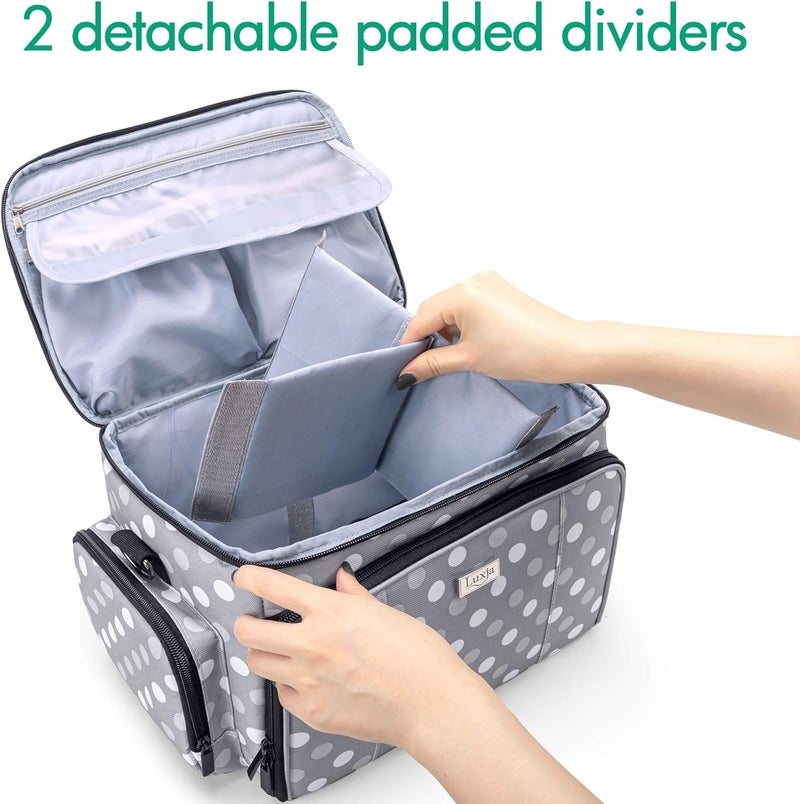 LUXJA Carrying Case Compatible with Cricut Joy and Easy Press Mini, Carrying Bag with Supplies Storage Sections, Polka Dots - Image 4